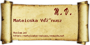 Mateicska Vénusz névjegykártya